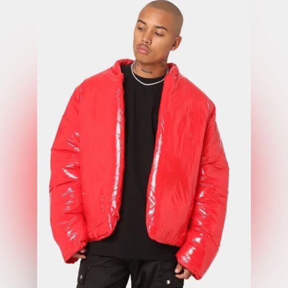 NWT Club Paradise Unisex Paxton Puffer Jacket No Front Closure - Red - Size S - Picture 3 of 6